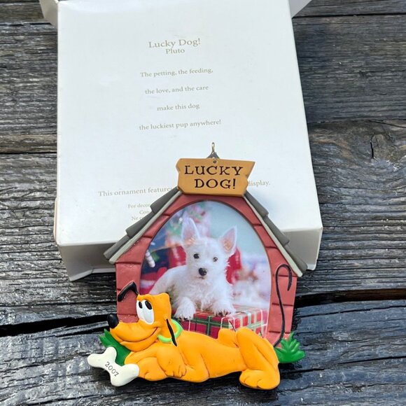 Hallmark Keepsake Lucky Dog Pluto Disney Christmas Photo Holder Ornament 2007 - Picture 2 of 10